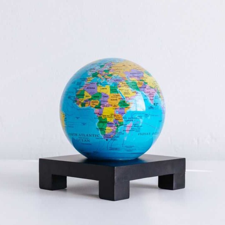 Blue Political Map World Globe - MOVA Globes International4.5 inch