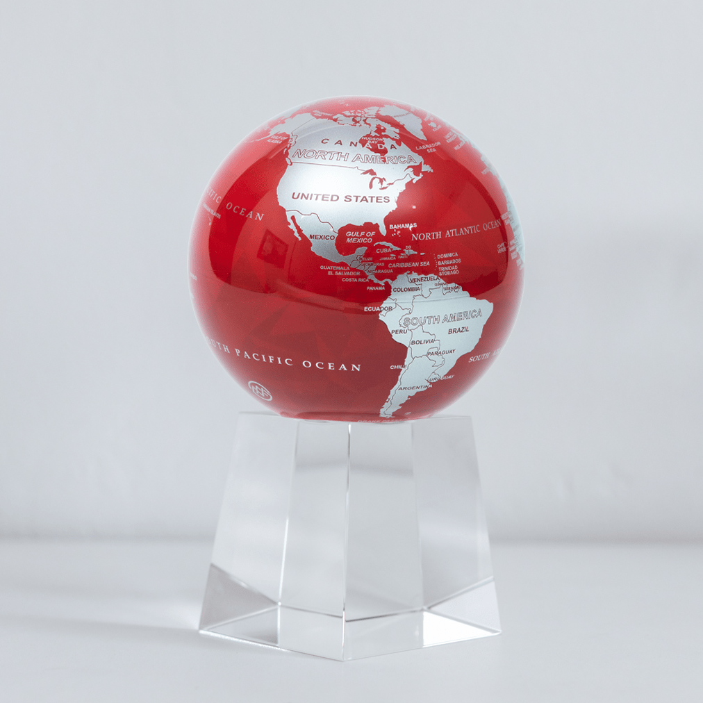 Red and Silver Globe - MOVA Globes International4.5 inch