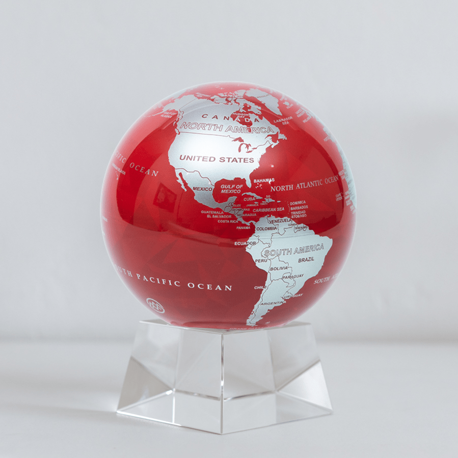 Red and Silver Globe - MOVA Globes International4.5 inch
