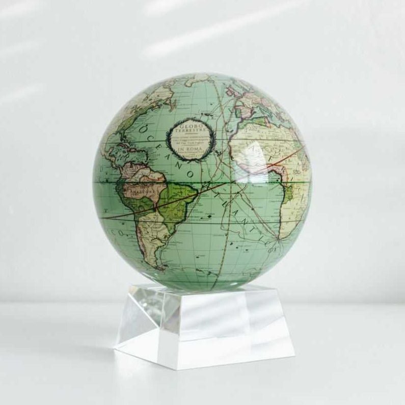 Antique Terrestrial Green Globe - MOVA Globes International6"