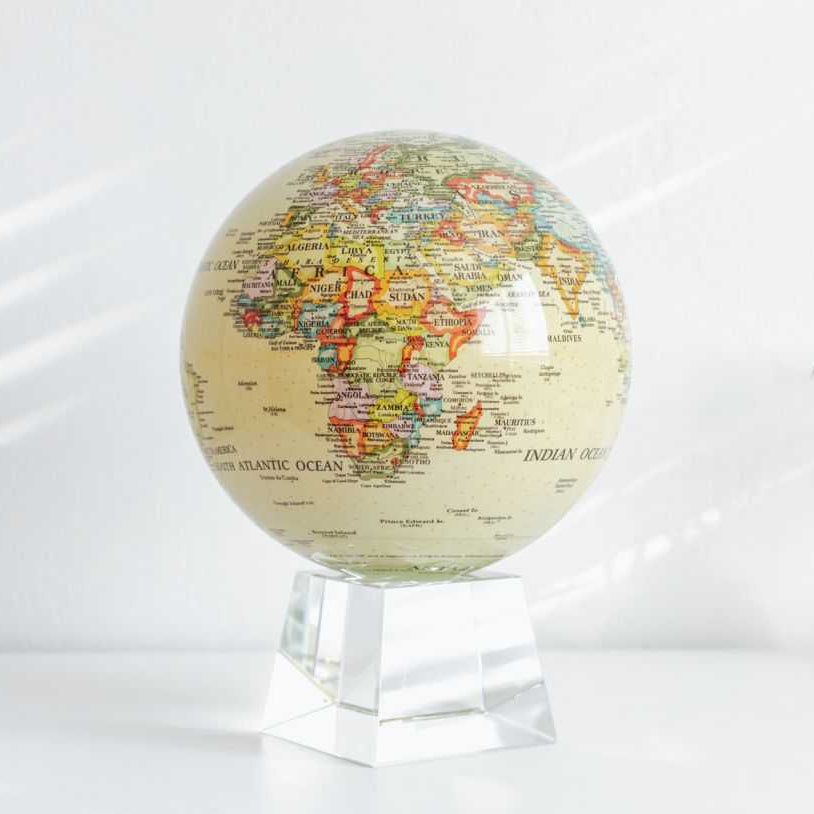 Yellow Political Map World Globe