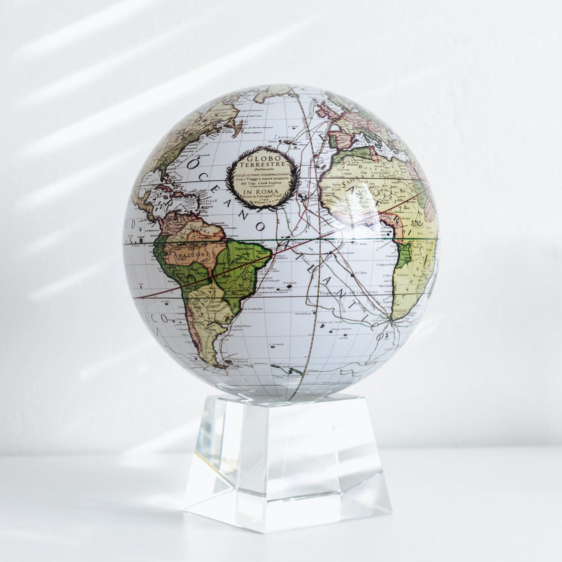 Antique Terrestrial White Globe