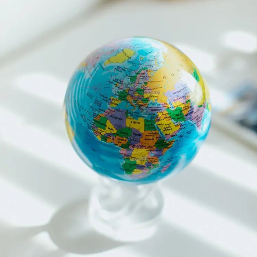 Blue Political Map World Globe - MOVA Globes International4.5 inch