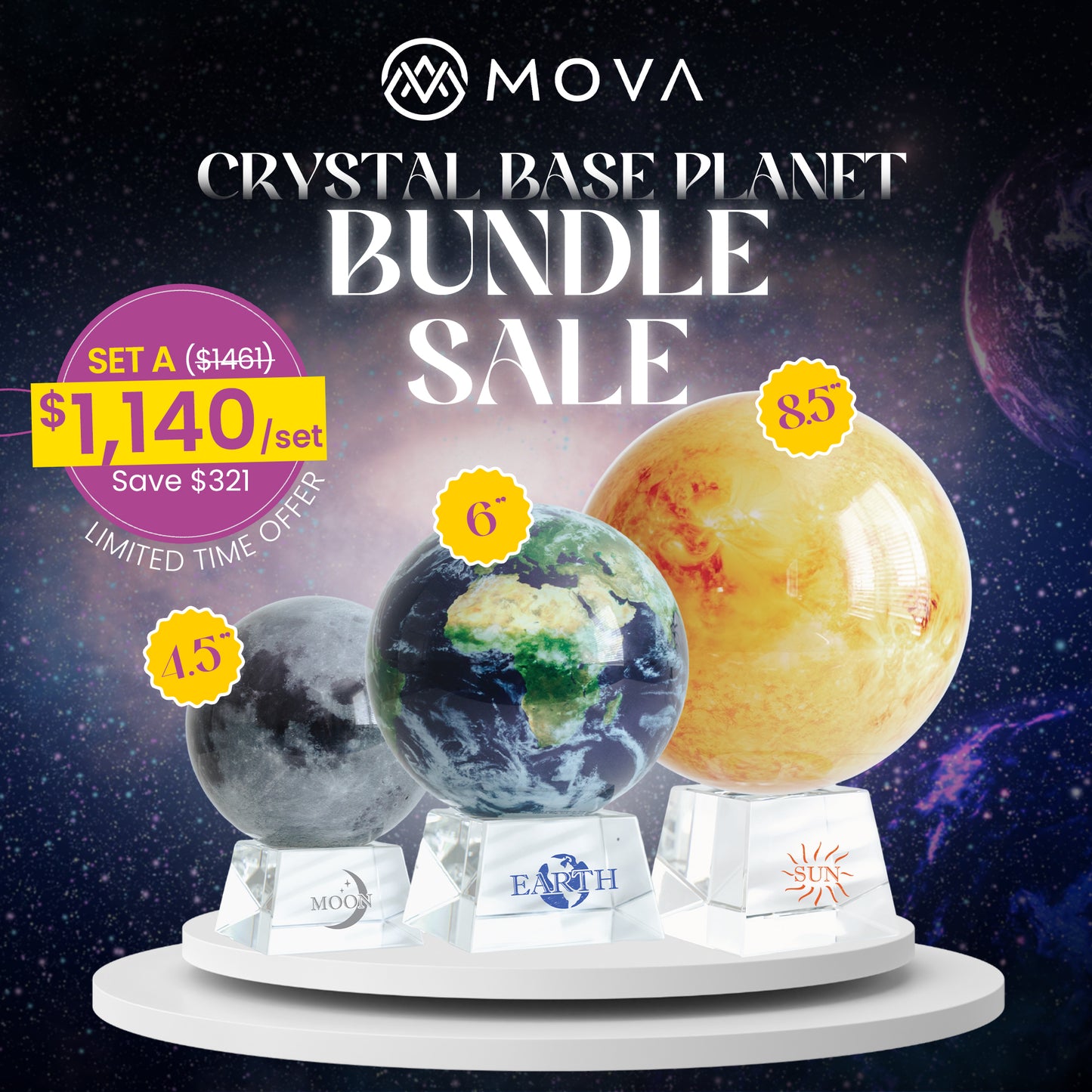 Sun Earth Moon Bundle(Astral Canvas Crystal Base)