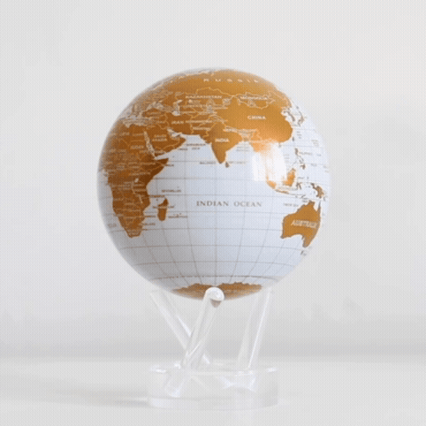 Pearl White & Gold Globe - Contemporary Decor by MOVA Globe