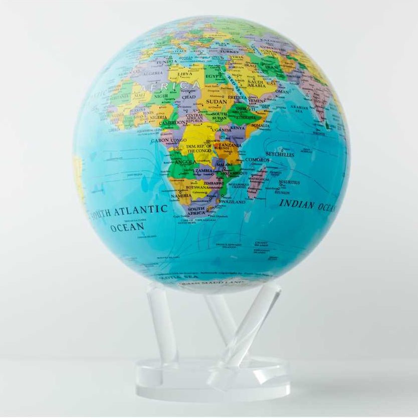 Blue Political Map World Globe - MOVA Globes International8.5 inch