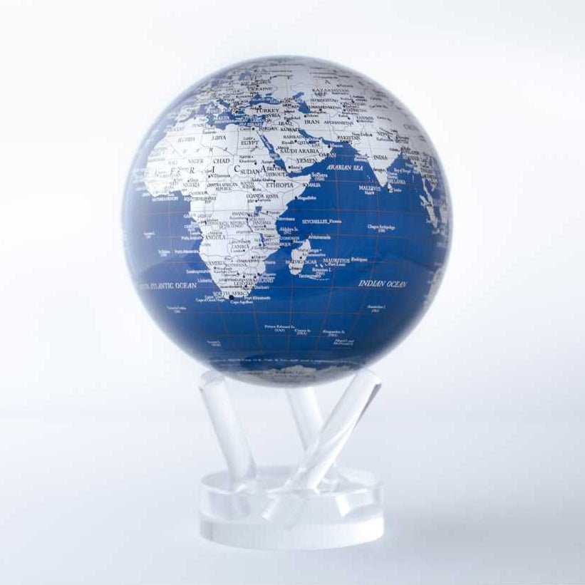 Blue and Silver Globe - MOVA Globes International6 inch
