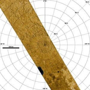 Radar Images Titan's South Pole Photo Credit: NASA