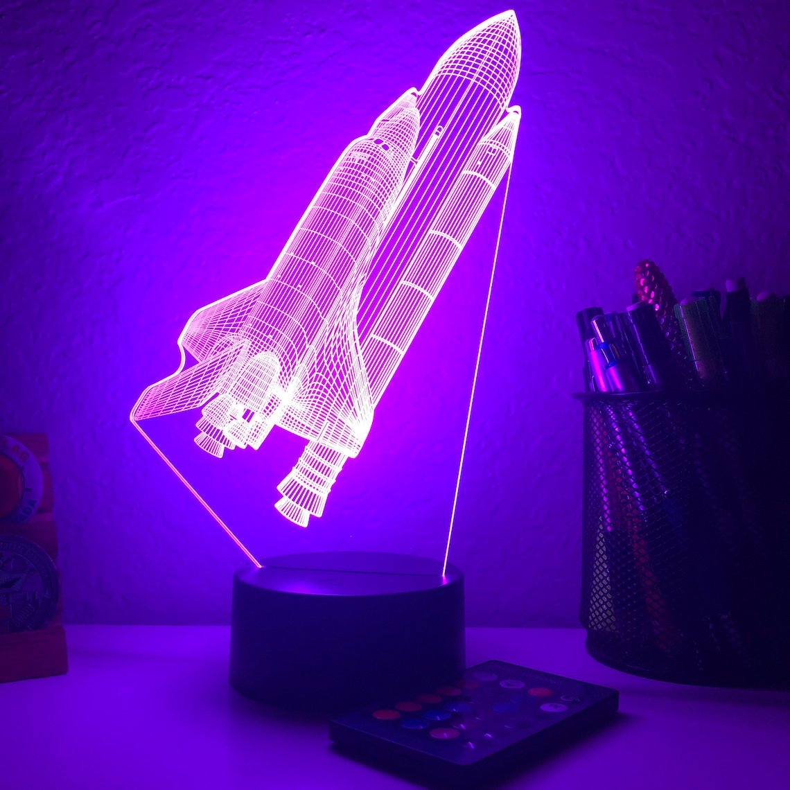 3D Optical Illusion Space Shuttle Lamp by Carve Craft Works