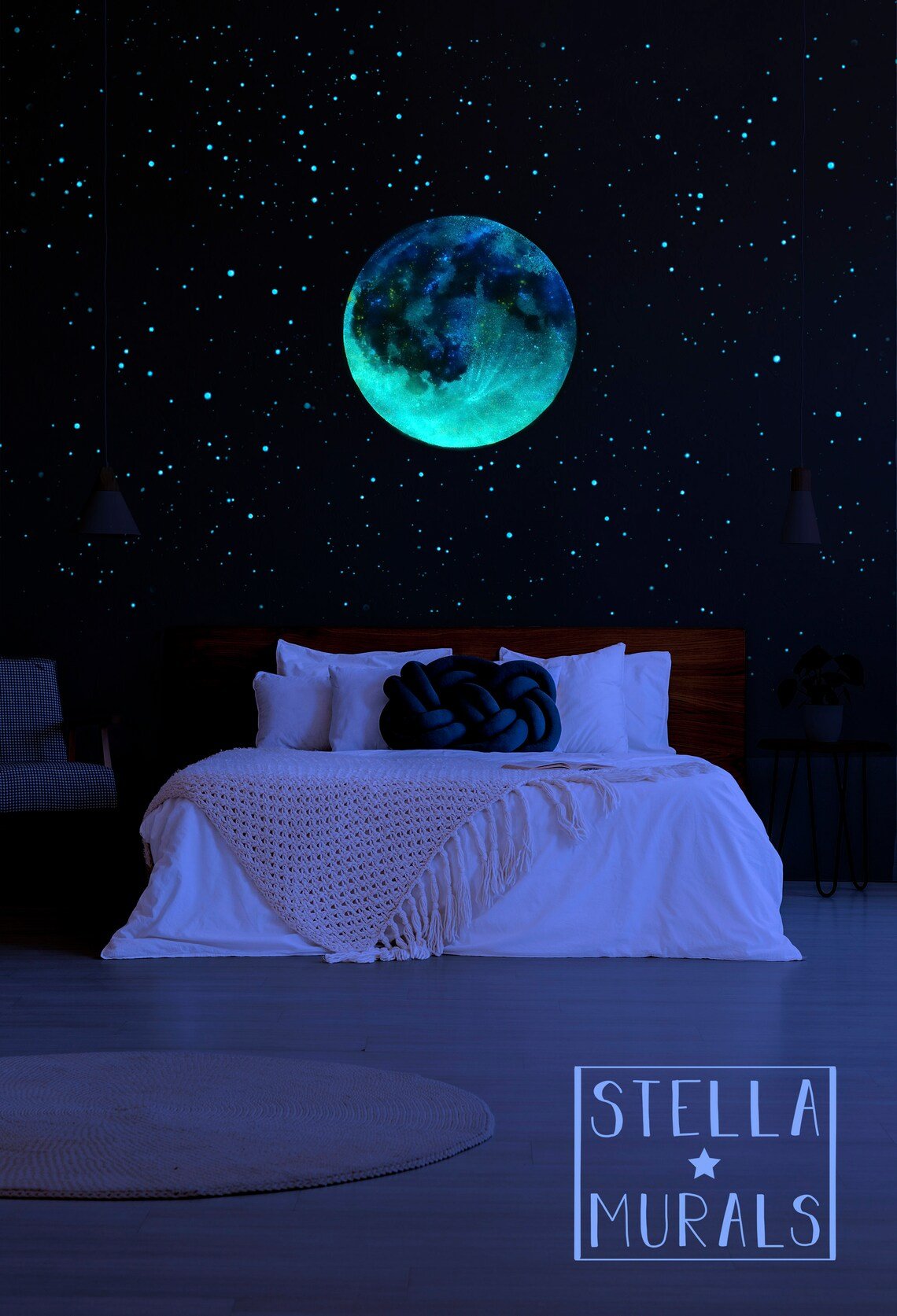 Glow in the Dark Moon and Stars by Stella Murals