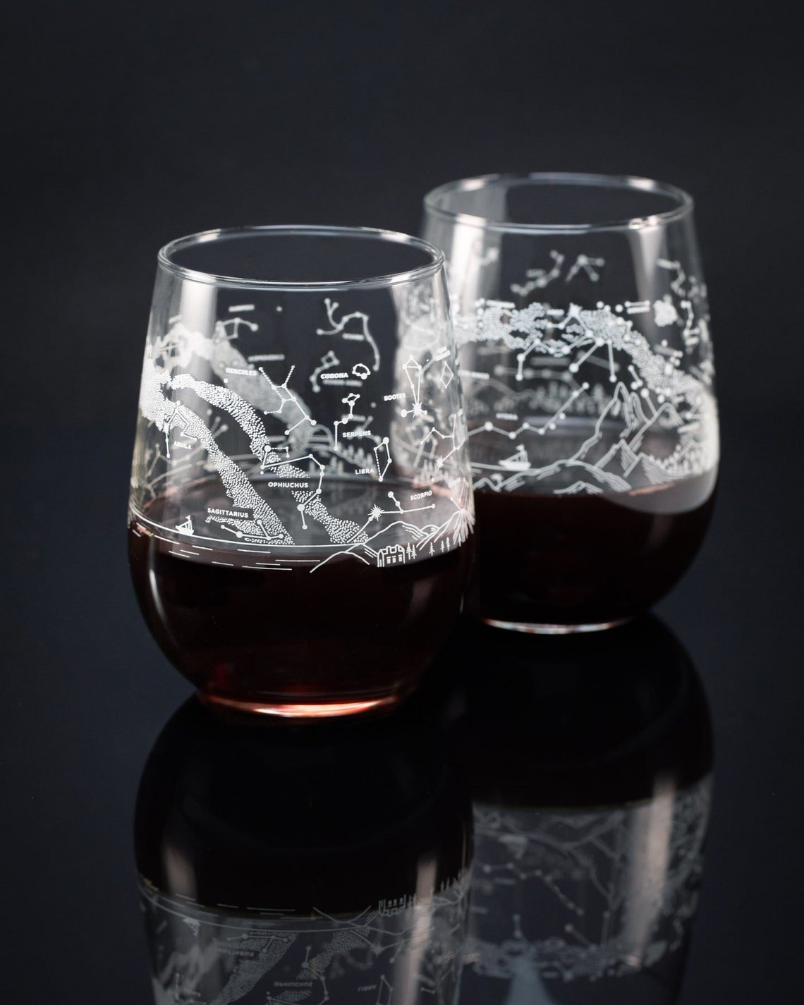 Night Sky Wine Glasses by CognitiveSurplus