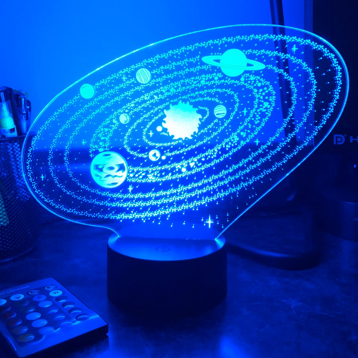 Outer Space Solar System 3D Lamp by Carve Craftworks