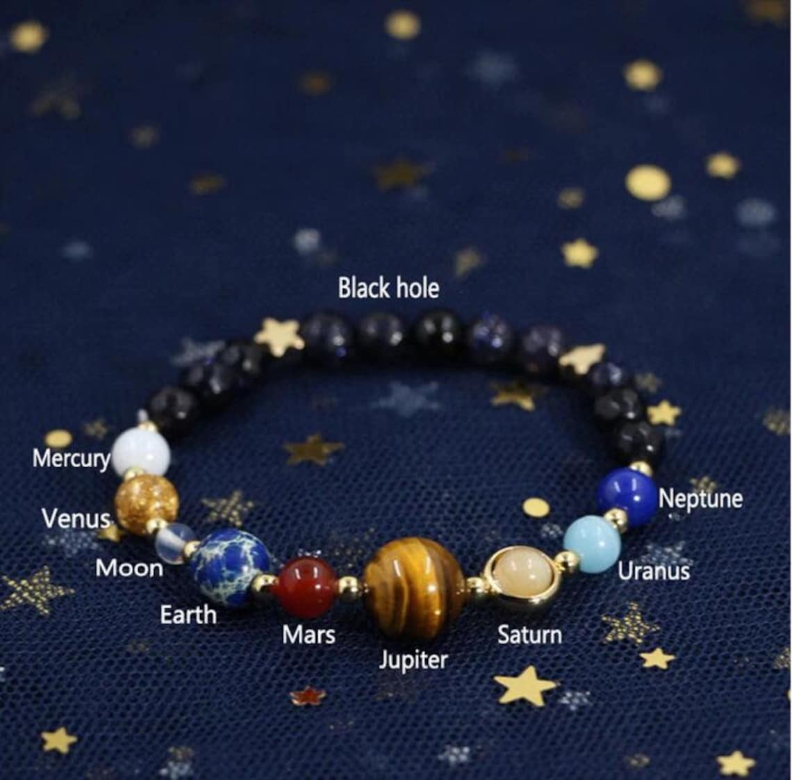 Universe Galaxy the Eight Planets Bracelet by Catherine Design NYC