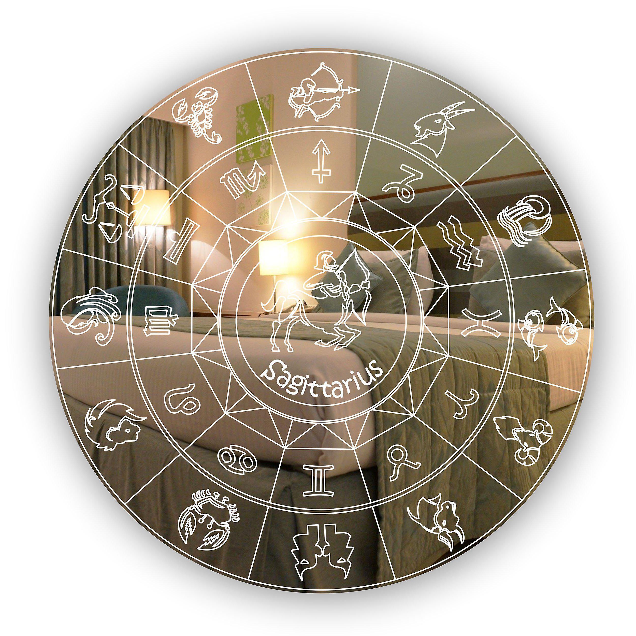 Zodiac Horoscope Circle Engraved Acrylic Mirror by Suave Petal