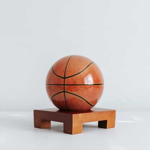 Basketball MOVA Globe 4.5" with Square Base Dark Wood