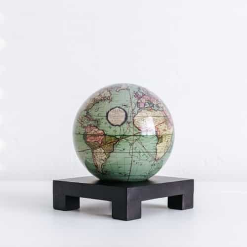 Antique Terrestrial Green MOVA Globe 4.5" with Square Base Black