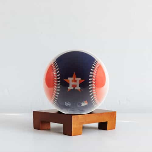 MLB® Astros™ MOVA Globe 4.5" with Square Base Dark Wood