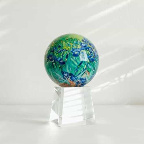 Van Gogh Irises MOVA Globe 4.5" with Crystal Base Tall