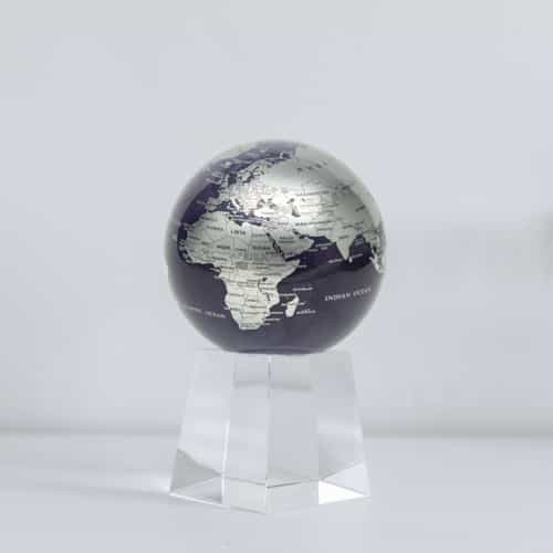 Purple and Silver MOVA Globe 4.5" with Crystal Base Tall