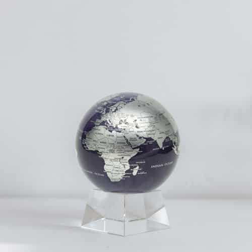 Purple and Silver MOVA Globe 4.5" with Crystal Base