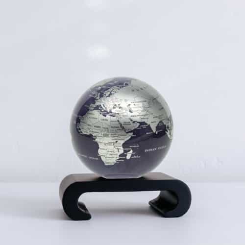 Purple and Silver MOVA Globe 4.5" with Arched Base Black