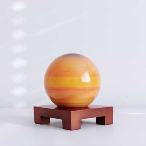 Saturn MOVA Globe 4.5" with Square Base Dark Wood