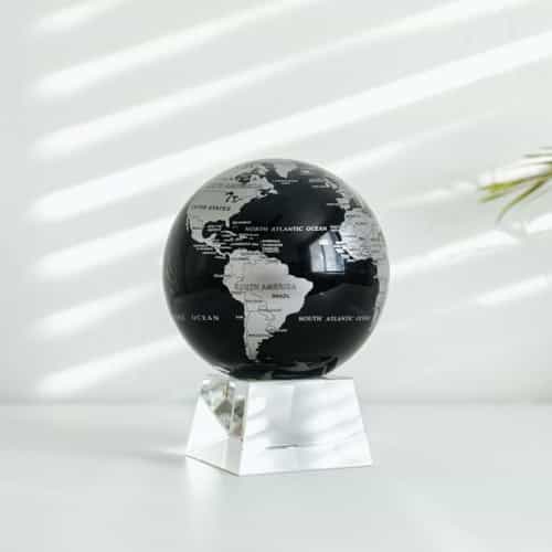Black and Silver MOVA Globe 4.5" with Crystal Base