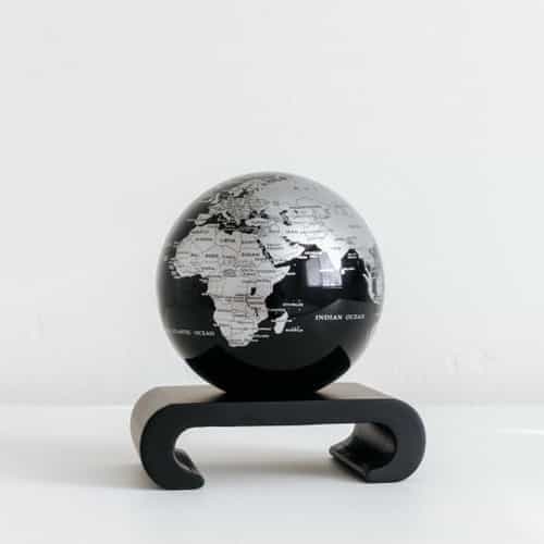 Black and Silver MOVA Globe 4.5" with Arched Base Black