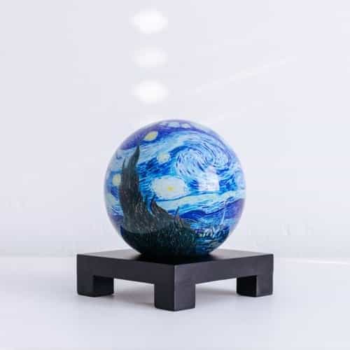 Starry Night MOVA Globe 4.5" with Square Base Black