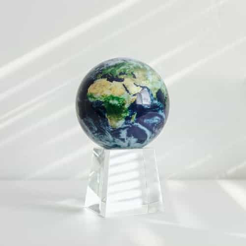 Earth with Clouds MOVA Globe 4.5" with Crystal Base Tall
