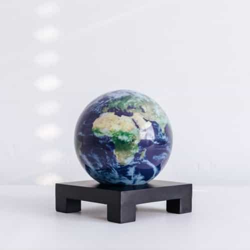 Earth with Clouds MOVA Globe 4.5" with Square Base Black