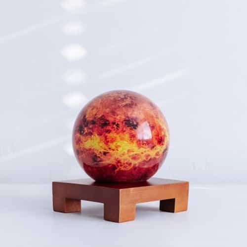 Venus MOVA Globe 4.5" with Square Base Dark Wood