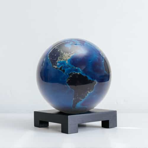 Earth at Night MOVA Globe 6" with Square Base Black