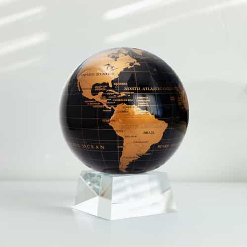 Black and Gold MOVA Globe 6" with Crystal Base