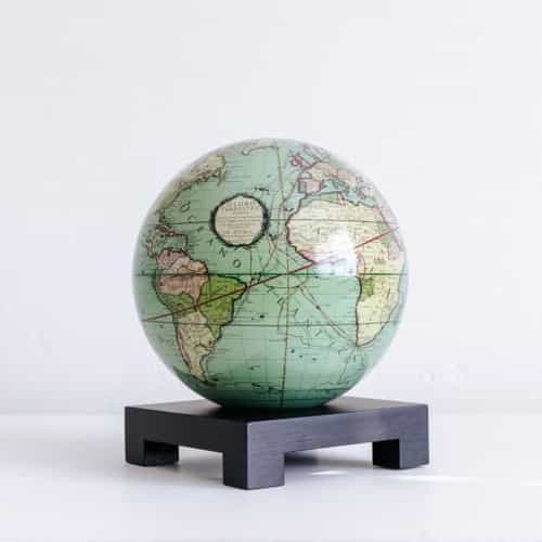 Antique Terrestrial Green MOVA Globe 6" with Square Base Black