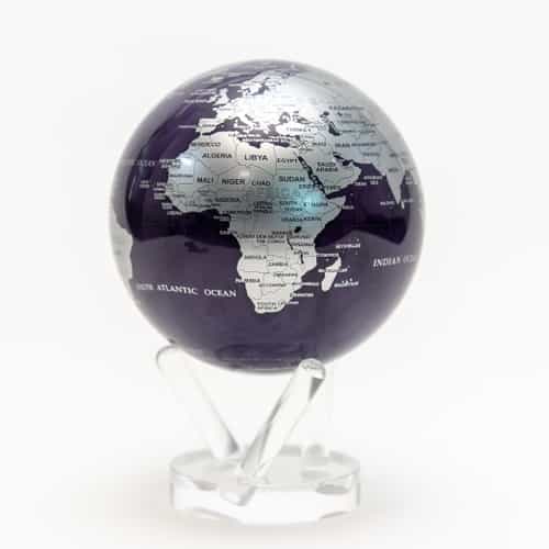 Purple and Silver MOVA Globe 6" with Acrylic Base