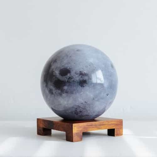 Moon MOVA Globe 6" with Square Base Dark Wood
