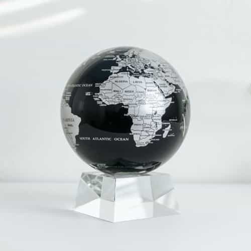 Black and Silver MOVA Globe 6" with Crystal Base