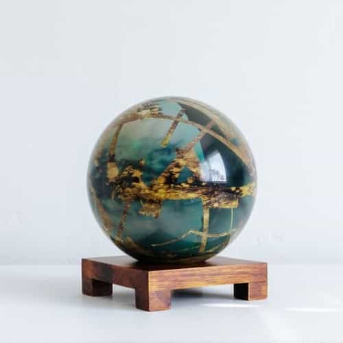 Titan MOVA Globe 6" with Square Base Dark Wood