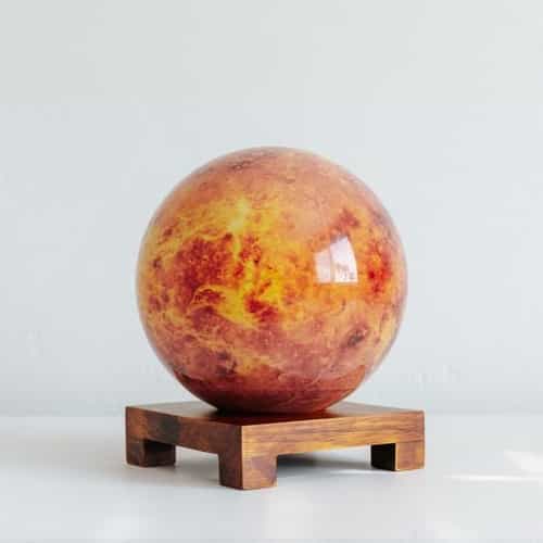 Venus MOVA Globe 6" with Square Base Dark Wood
