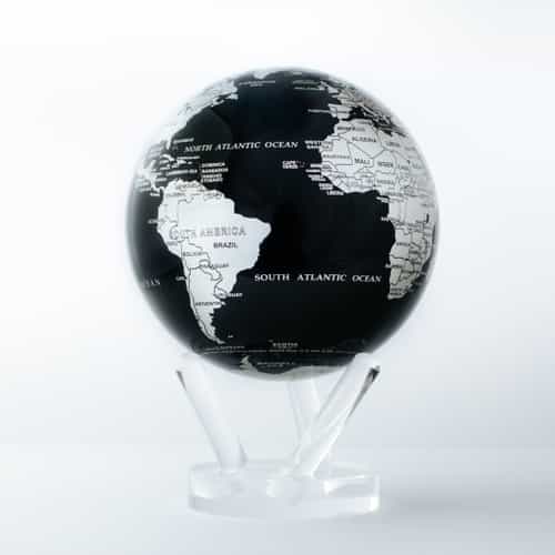 Black and Silver MOVA Globe 6" with Acrylic Base