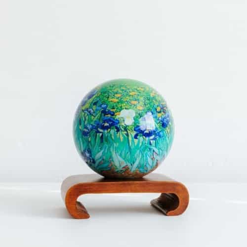 Irises MOVA Globe 4.5" with Arched Base Dark Wood
