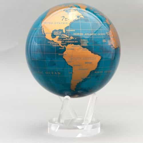 Blue and Gold MOVA Globe 8.5" with Acrylic Base