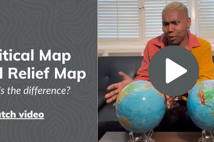 What's the Difference Between a Political   Map Globe and a Relief Map Globe?