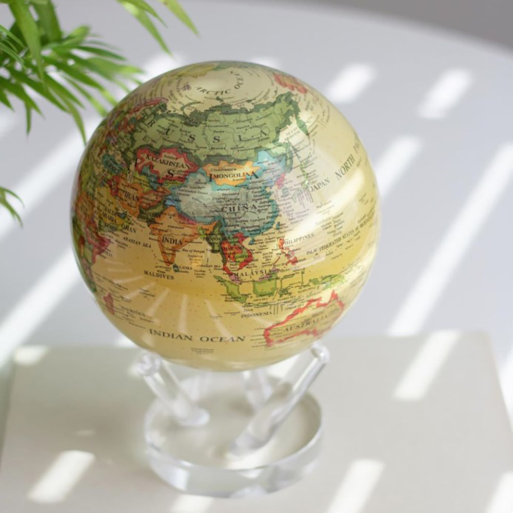 YELLOW POLITICAL MAP WORLD GLOBE - MOVA US