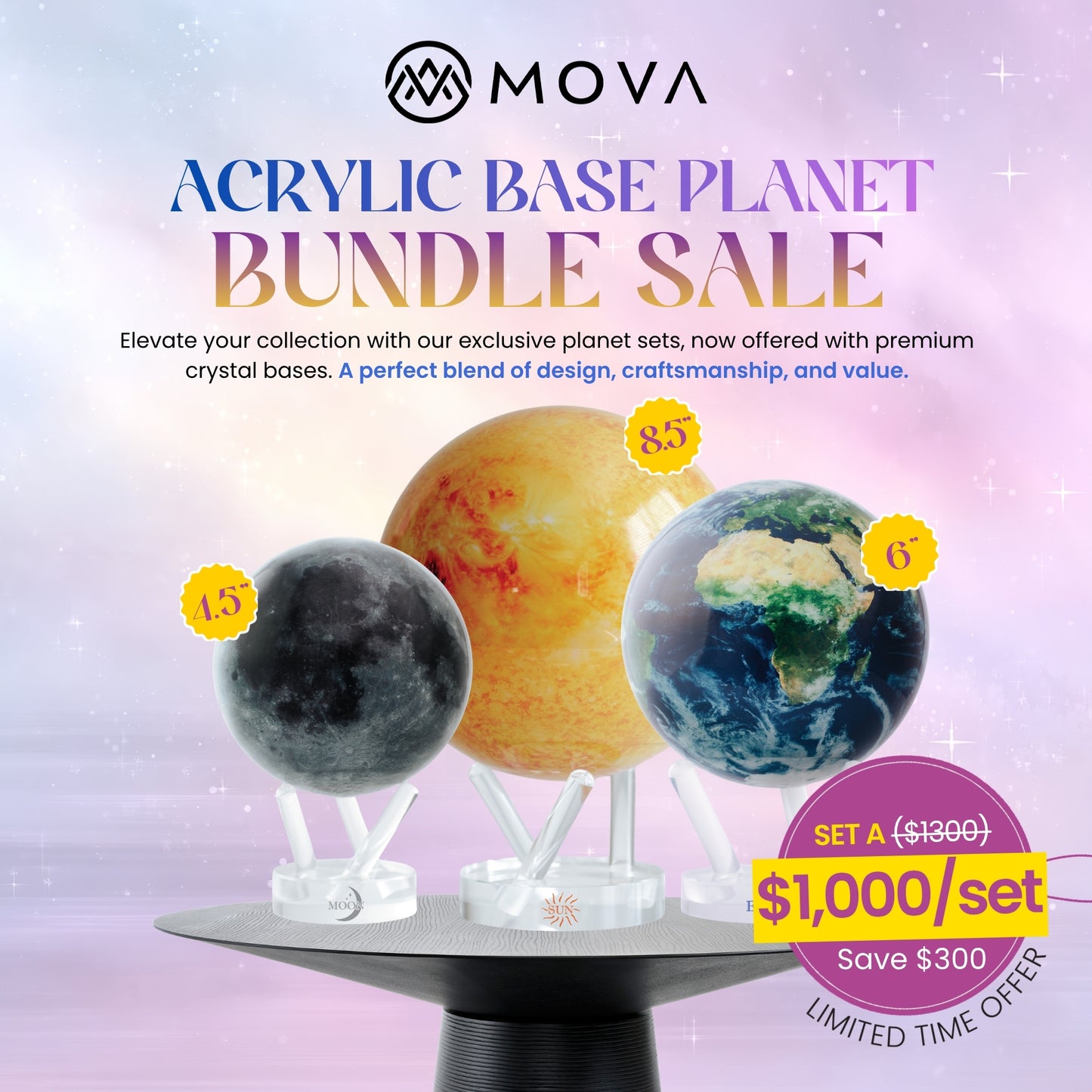 Sun Earth Moon Bundle（Astral Canvas Acrylic Base)