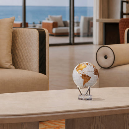 Pearl White & Gold Globe - MOVA Globes InternationalClassic (4.5 Inch)Acrylic Base
