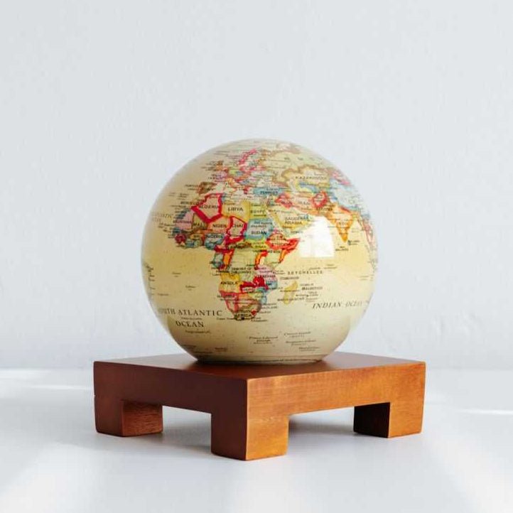 Antique Yellow Political Map Globe by MOVA Globes