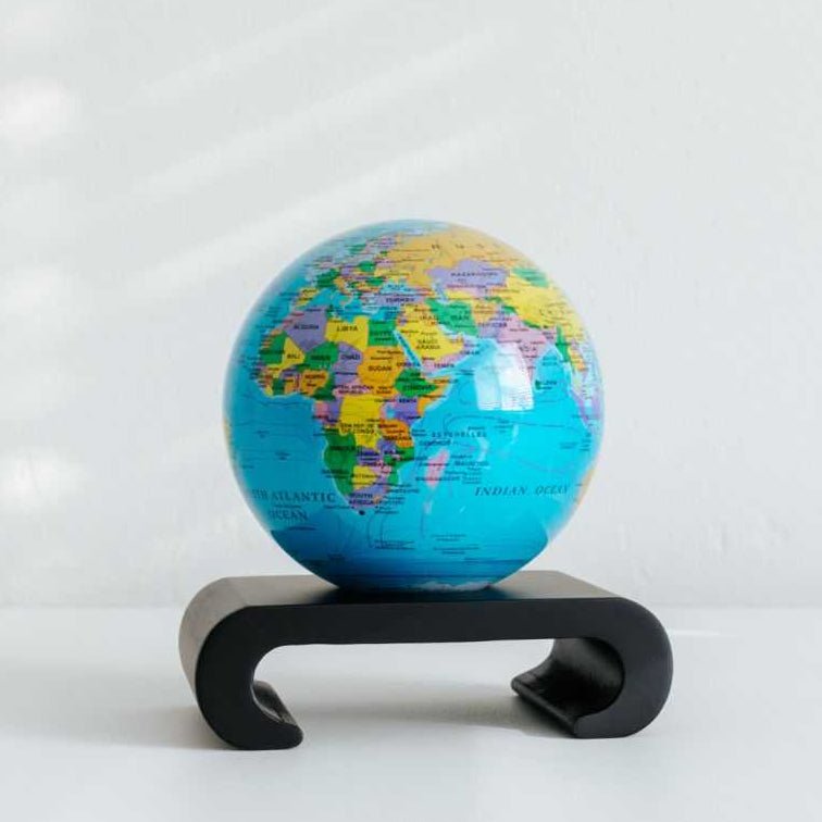 Blue Political Map World Globe - MOVA Globes International4.5 inch