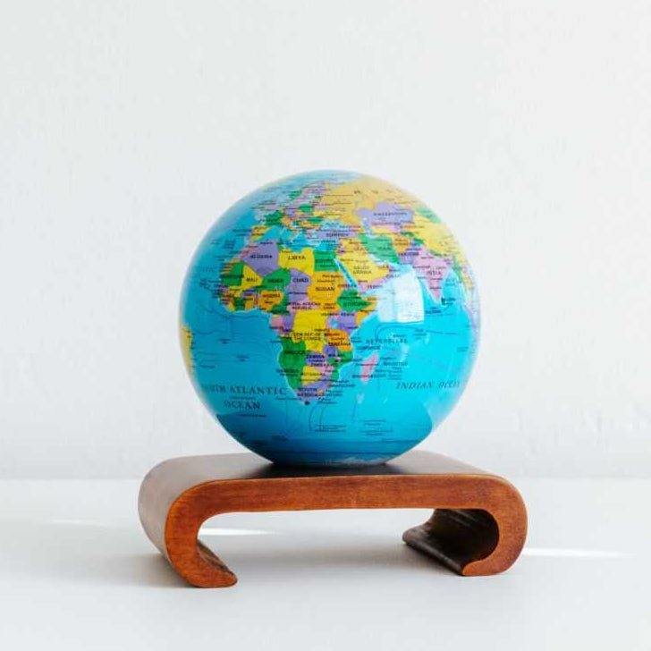 Blue Political Map World Globe - MOVA Globes International4.5 inch